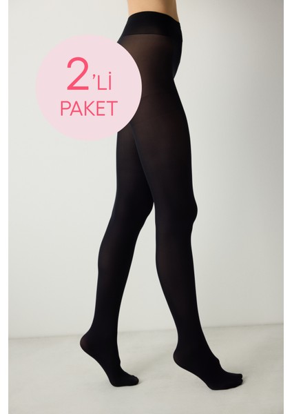 Siyah 2'li Opak 50 Külotlu Çorap-Pentilicious fırsatları