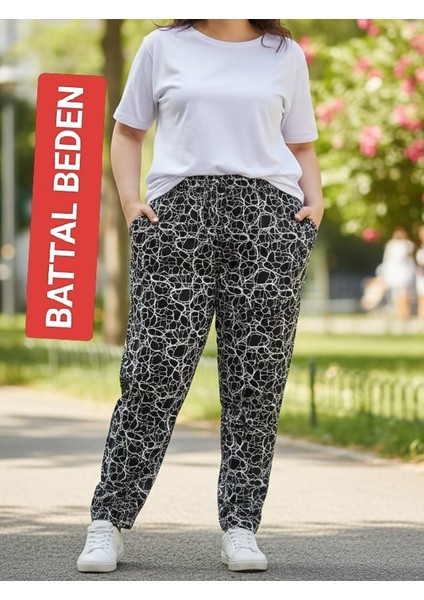 Kadın Bayan Büyük Battal Extra Turbo Jumbo Beden Süet Penye Kumaş 2 Yan Cepli Pantolon Eşofman Altı Pijama Altı 130 Kilograma Kadar Olur Bol Likralı Esneyen Kumaş Bel Lastikli Süs Bagcıklı