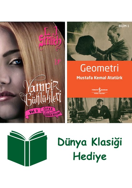 Vampir Günlükleri - Vol. 2 Öfke ve Karanlık Buluşma + Geometri + Dünya Klasiği Hediye