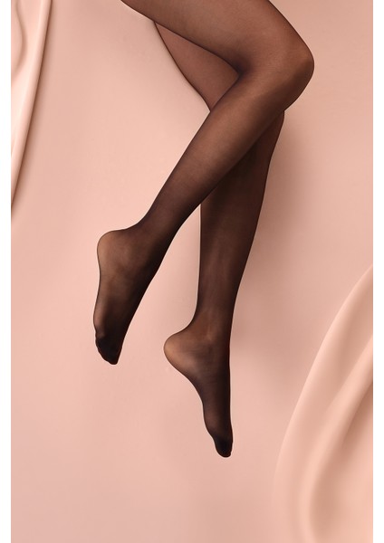 Cream Siyah Külotlu Çorap