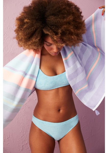 Deniz Mavisi Relax Slip Havlu Bikini Altı