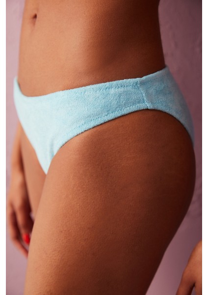 Deniz Mavisi Relax Slip Havlu Bikini Altı