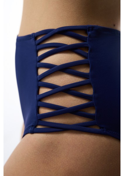 Lacivert High Fashion Yüksek Bel Bikini Altı