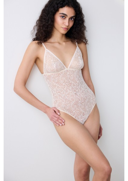 Triangle Krem Bodysuit