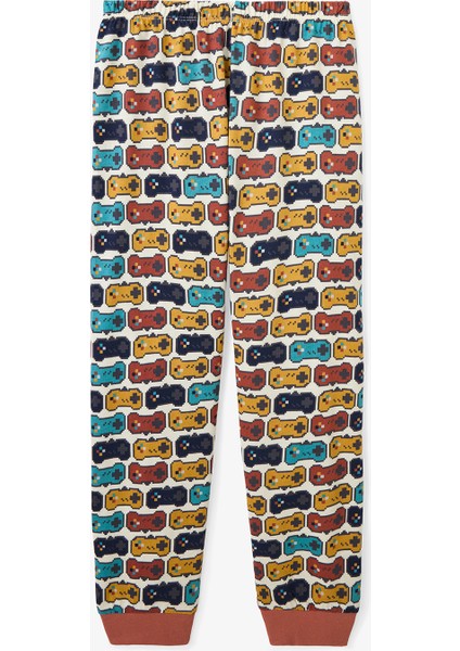 Erkek Çocuk Gaming Baskılı Uzun Kollu Pamuklu 2'li Pijama Takımı