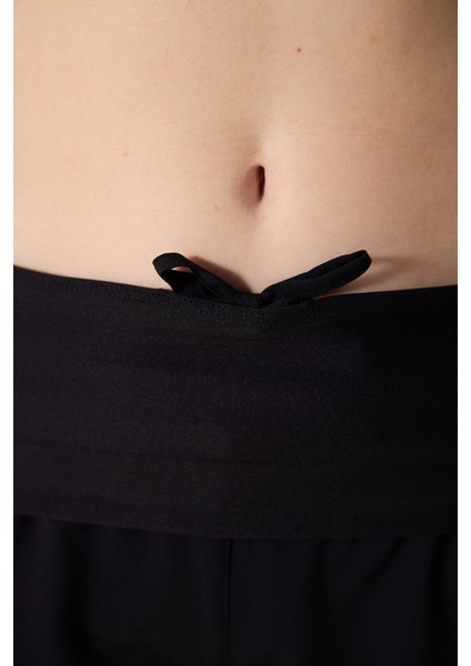 Folded Siyah Deniz Şortu