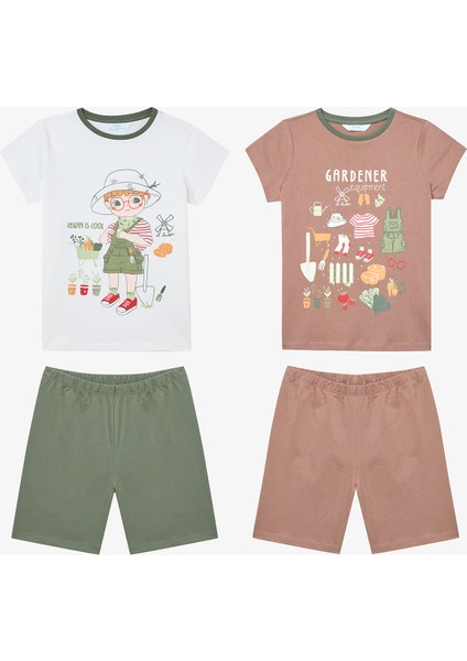 Erkek Çocuk Gardener Pamuklu Çok Renkli 2li Pijama Takımı