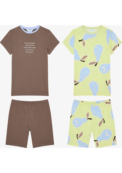 Erkek Çocuk Pears Pamuklu Çok Renkli 2li Pijama Takımı