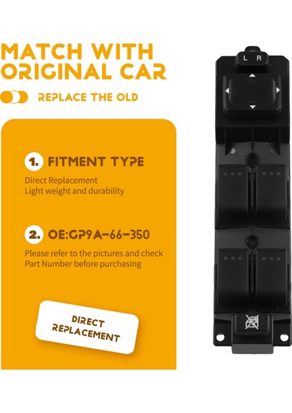 GP9A-66-350 Mazda 6 2005 2006 2007 Otomobil Parçaları Için Elektrikli Ana Pencere Anahtarı GP9A66350 GV2S66350 Pencere Kaldırma Anahtarı (Yurt Dışından) indirimleri
