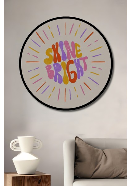 Çerçeve Görünümlü Parlayan Renkler Dekoratif Ahşap Mdf Ev Duvar Tablo Yuvarlak Ev Duvar Tablo