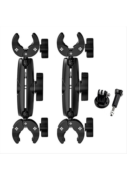 Motosiklet Bisiklet Eylem Kamera Yatağı Kiti INSTA360 X4 Gopro Çift Kafa Güçlü Kelepçe Gidon Braketi (Yurt Dışından)