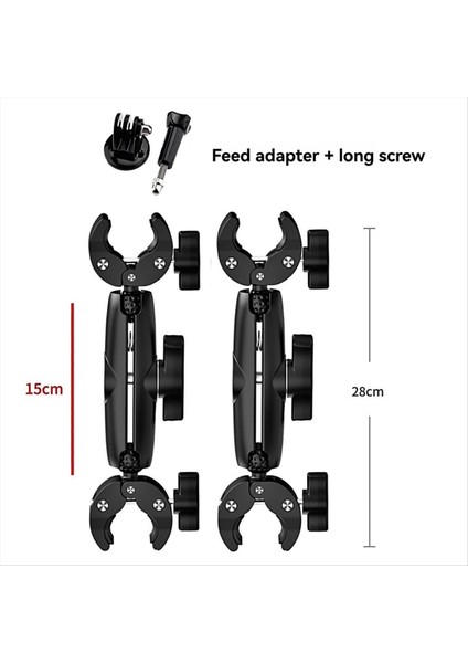 Motosiklet Bisiklet Eylem Kamera Yatağı Kiti INSTA360 X4 Gopro Çift Kafa Güçlü Kelepçe Gidon Braketi (Yurt Dışından) indirimleri