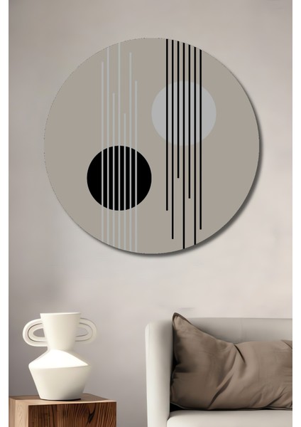Minimalist Geometrik Soyut Ahşap Mdf Ev/İşyeri Duvar Tablo Yuvarlak Ev/İşyeri Duvar Tablo