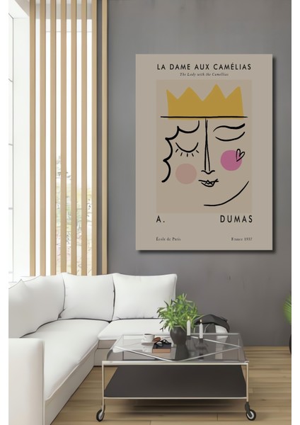 La Dame Aux Camélias Dekoratif Ahşap Mdf Ev/İşyeri Duvar Tablo Dikdörtgen Ev/İşyeri Duvar Tablo