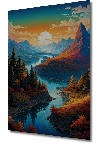 Büyüleyici Dağ Manzarası Dekoratif Ahşap Mdf Ev/İşyeri Duvar Tablo Dikdörtgen Ev/İşyeri Duvar Tablo fiyatları