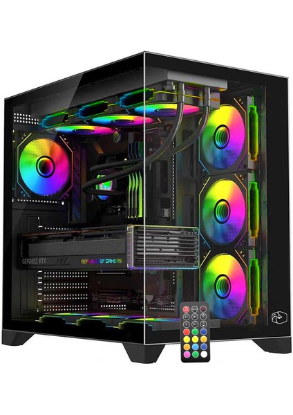 Prime V2 Kumandalı (7 x 120 Mm) ARGB Fanlı Özel vidasız Paneller Gaming Boş Bilgisayar Kasası