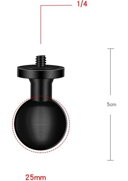 Spor Kamera Aksesuarları Için 2 Adet/takım Motosiklet Modifikasyon Gopro 360 Siyah 1 Inç Alüminyum Topu Kafa 1/4 Vida (Yurt Dışından) indirimleri