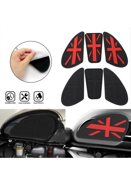 Motosiklet Motor Sticker Gaz Yakıt Tankı Koruyucu Kılıf Dizlik Kavrama Kaymaz Çıkartması Triumph T100 T120 Siyah (Yurt Dışından) modelleri