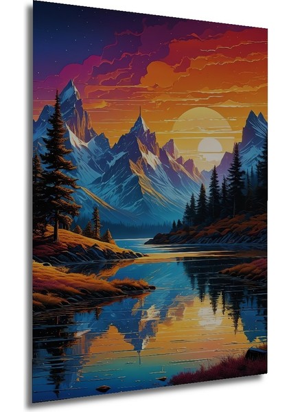 Dağ Manzaralı Dekoratif Ahşap Mdf Ev/İşyeri Duvar Tablo Dikdörtgen Ev/İşyeri Duvar Tablo modelleri