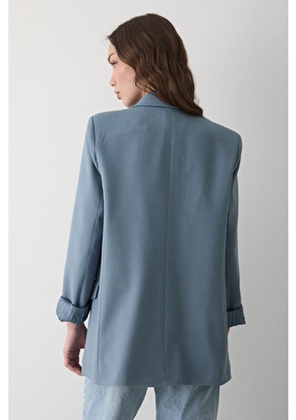 Kadın Blazer Ceket Çizgili Tasarım Içi Astarlı Konforlu Günlük Kullanım İçin