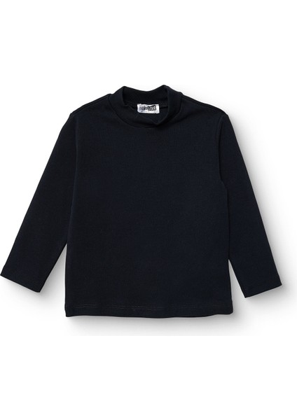 Erkek Bebek Uzun Kol Tshirt Ribana Dik Yaka Uzun Kol