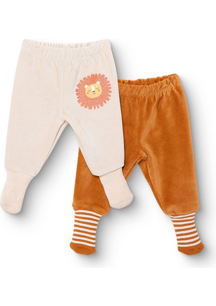 Erkek Bebek 2li Çoraplı Pantolon Kadife Çoraplı Paça