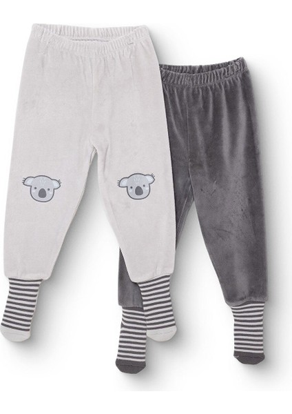 Erkek Bebek 2li Çoraplı Pantolon Kadife Çoraplı Paça