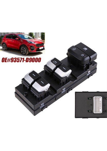 Kia Sportage 2017-2021 Otomatik Ana Cam Anahtarı Grubu Için Sol Ön Elektrikli Cam Kaldırma Düğmesi Anahtarı 93571-D9000 (Yurt Dışından) indirimleri