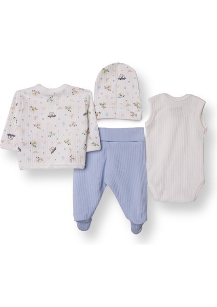 Erkek Bebek Yenidoğan Prematüre Set Interlok Zarf Yaka Uzun Kol Patikli Paça fiyatları
