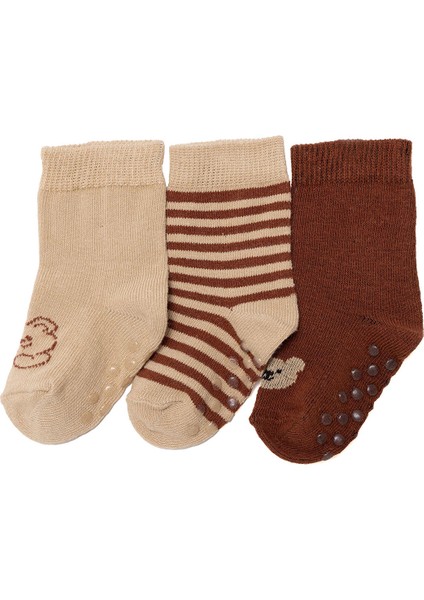Erkek Bebek 3lü Kaydırmaz Çorap