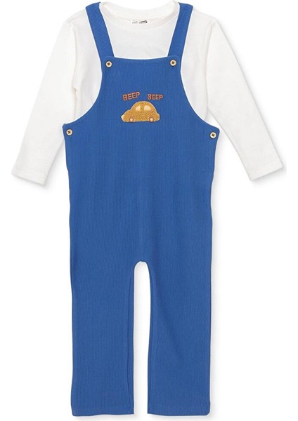 Erkek Bebek Salopet-Sweatshirt Fitilli Kadife Örme Bisiklet Yaka Uzun Kol Reçme Paça