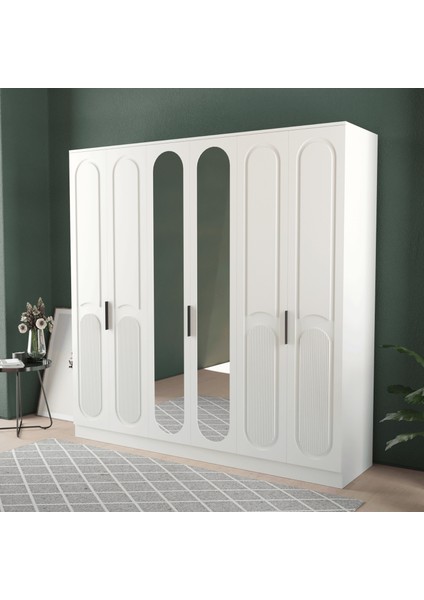 DERİN 6 KAPAKLI EKO GARDIROP - MDF KAPAK