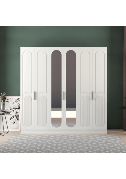 DERİN 6 KAPAKLI EKO GARDIROP - MDF KAPAK