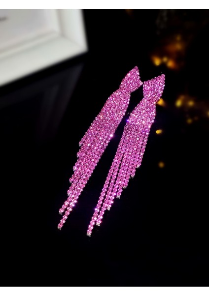 Avrupa-Amerikan Tarzı Süper Parlayan Uzun Püskül Küpe (Yurt Dışından)