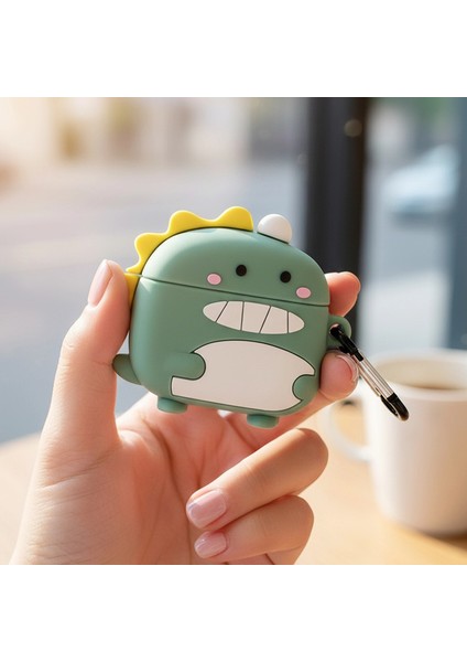 Huawei Freebuds Se 2 Kılıf Karakter Figürlü Dinazor Yeşil