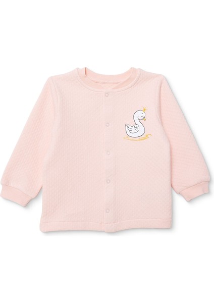 Kız Bebek Kapitone Hırka Kapitone Örme Bisiklet Yaka Atlet Kol