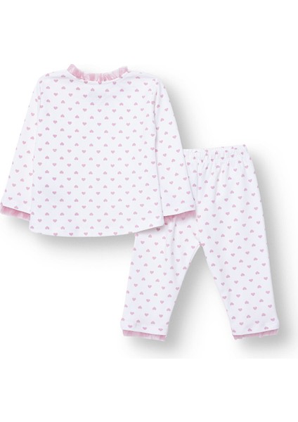 Kız Bebek Uzun Kol Pijama Takımı Interlok Bisiklet Yaka Uzun Kol Reçme Paça fiyatları