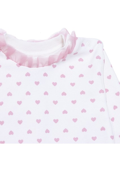 Kız Bebek Uzun Kol Pijama Takımı Interlok Bisiklet Yaka Uzun Kol Reçme Paça modelleri