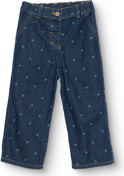 Kız Bebek Denim Pantolon Reçme Paça