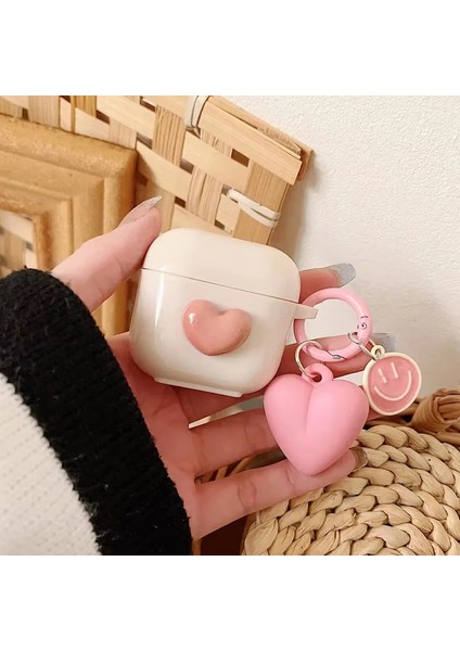 Huawei Freebuds Se 3 Kılıf Karakter Figürlü Smiley Kalp Pembe