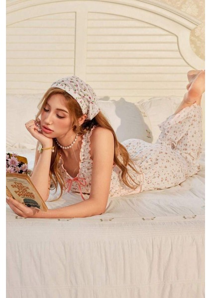 Vintage Pembe Fiyonklu Askılı Yazlık Pijama Takımı Kadınlar İçin Pamuklu Tasarım indirimleri