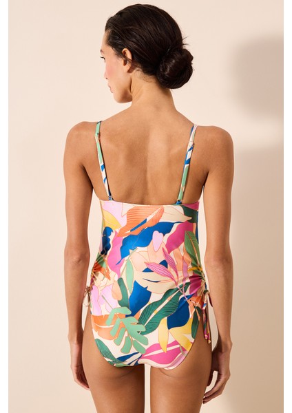 Magnolia Çok Renkli Straplez Balenli Mayo