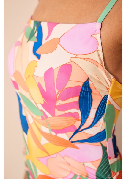 Magnolia Çok Renkli Straplez Balenli Mayo