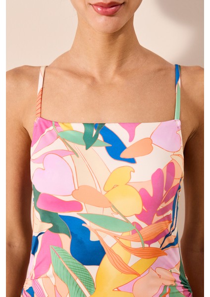 Magnolia Çok Renkli Straplez Balenli Mayo