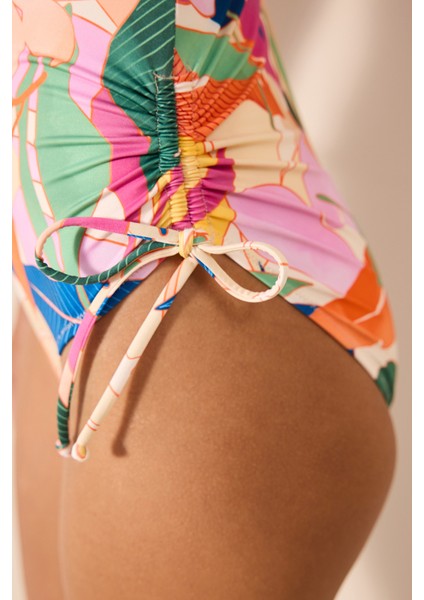 Magnolia Çok Renkli Straplez Balenli Mayo