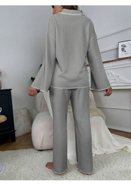 Düğmeli Rahat Pijama Takımı