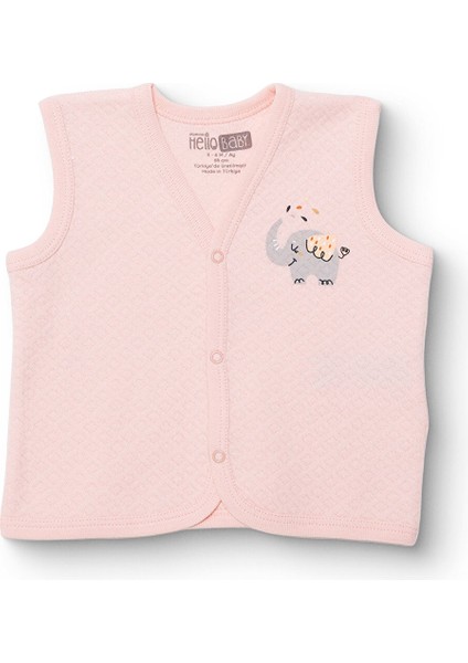 Kız Bebek Kapitone Yelek Kapitone Örme Bisiklet Yaka Atlet Kol