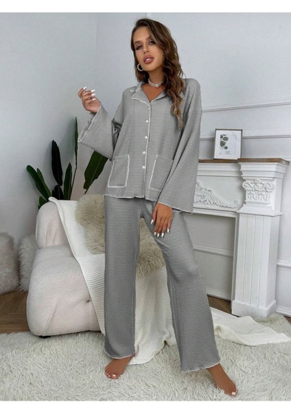 Düğmeli Rahat Pijama Takımı fiyatları