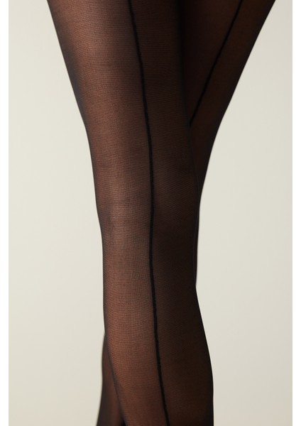 Siyah Nostalji Külotlu Çorap-Pentilicious