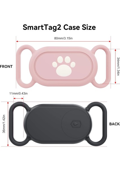 Samsung Galaxy Smarttag 2 Kılıf Evcil Hayvan Için Boyun Tasma Aparatı Siyah